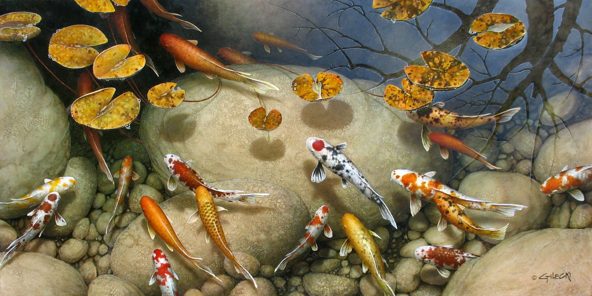 large koi fish painting